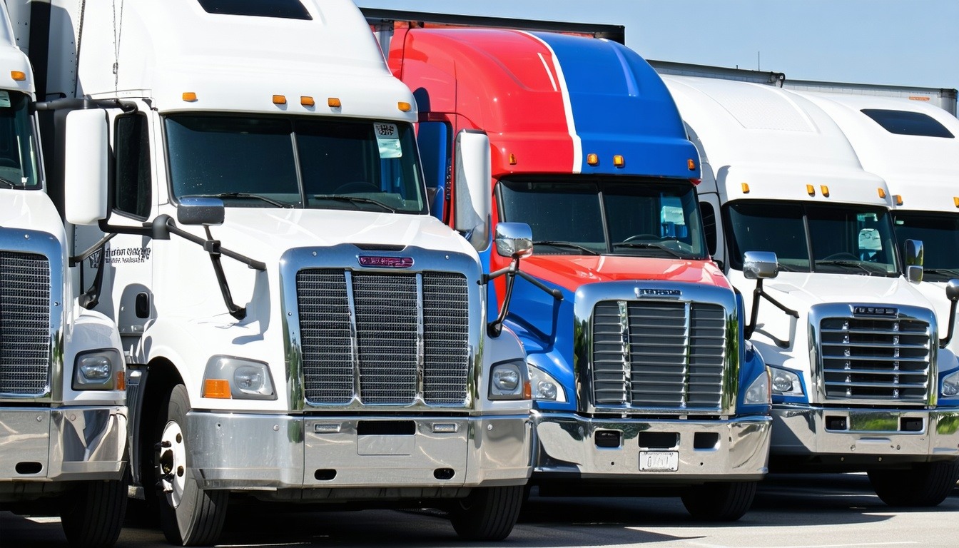 a fleet of semi trucks